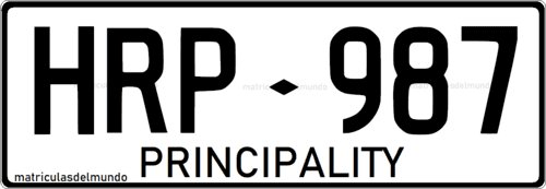 Matrícula actual del Principado de Hutt River