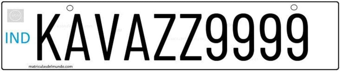 Matrícula histórica con formato VA-ZZ9999