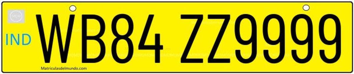Matrícula amarilla para vehículos comerciales
