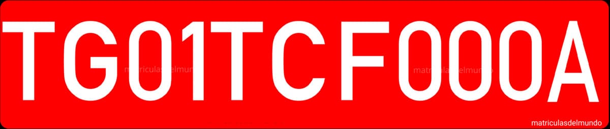 Matrícula provisional roja para vehículos nuevos