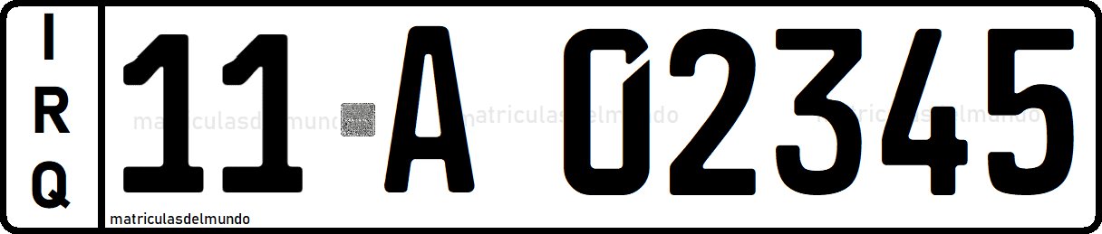Ejemplo de matrícula de coche de Iraq para Bagdag 11