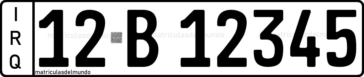 Matrícula ordinaria de Iraq blanca