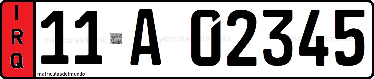 Matrícula roja de Iraq