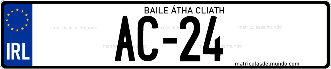 Matrícula de remolque pesado de Irlanda con dos letras