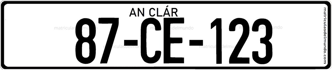 Antigua matrícula de Irlanda sin eurobanda