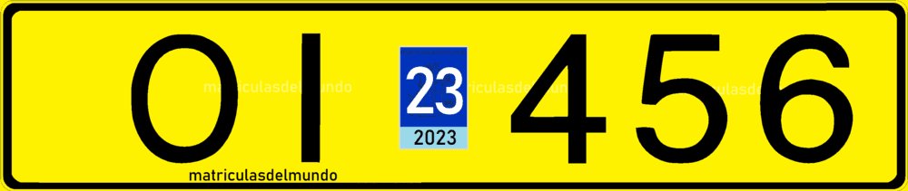 matricula coche Islandia amarilla normal