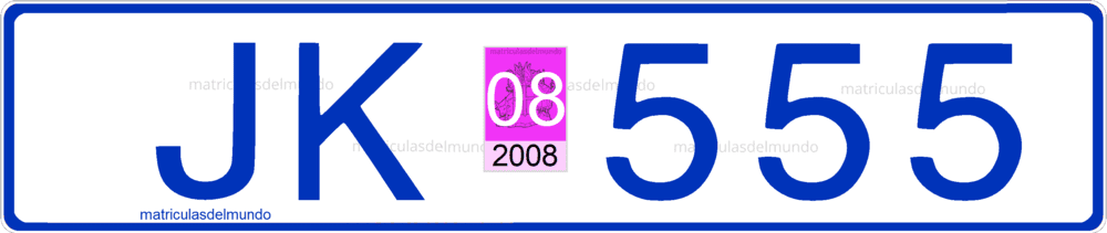 Matrícula de coche de Islandia utilizada entre 1989 y 2007