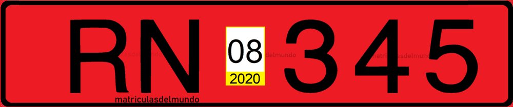 matricula coche Islandia roja normal