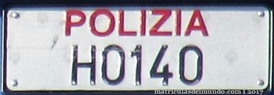 Matrícula de coche de Italia de policia
