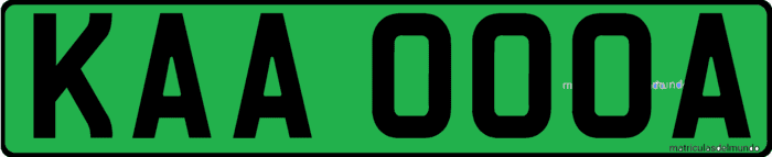 Matrícula de coche de Kenia verde