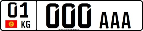 Current Kyrgyzstan license plate in Asia