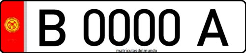 Matrícula antigua Kirguistan con una letra Matrícula antigua de Kirguistán con una letra