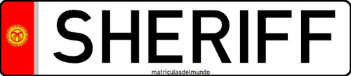 Matrícula de Kirguistan personalizada Matrícula antigua de Kirguistán personalizada