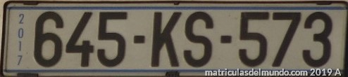 Matrícula de coche del sistema antiguo de Kosovo RKS 