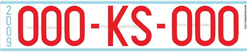 Matrícula antigua de Kosovo con letras en rojo de la policía