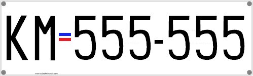 Ejemplo de matrícula de Kosovo del código KM durante el período de Serbia y Montenegro