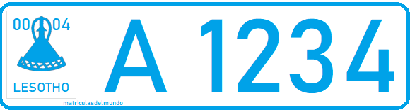 Matrícula de Lesoto actual con letras azules
