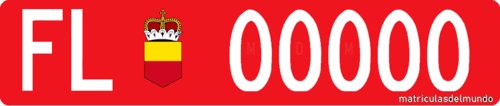 matrícula de coche de liechstenstein roja ejemplo para portabicicletas