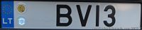 Matrícula personalizada de Lituania con pegatina BV13