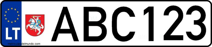 Matrícula de coche de Lituania con escudo