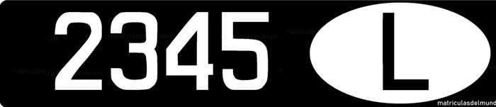 Old black Luxembourg license plate with L oval