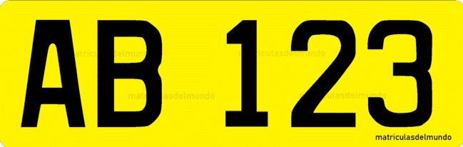 Example of an old Luxembourg car license plate without flag and letters AB123