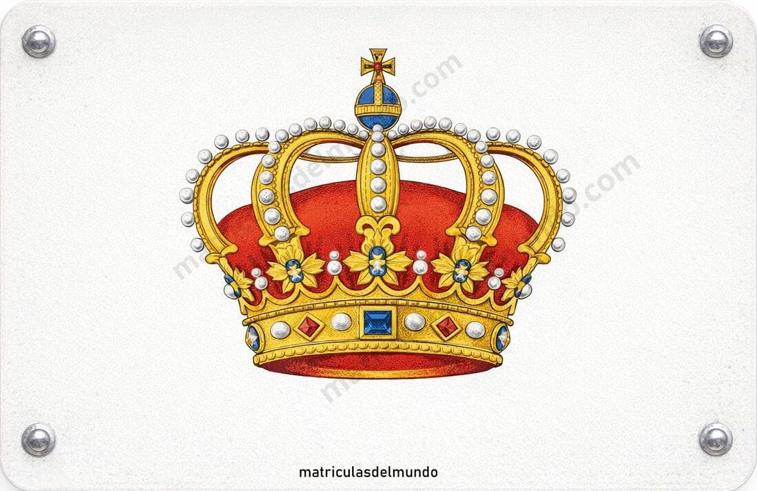 Official Luxembourg license plate with the Nassau-Weilburg crown