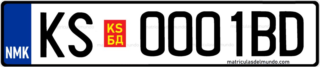 Matrícula de coche actual de Macedonia del Norte