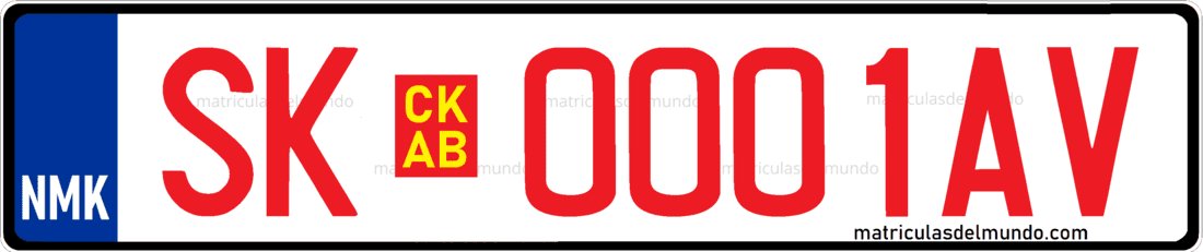 matricula macedonia del norte letras rojas