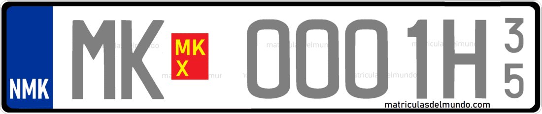 matrícula de Macedonia del Norte gris para vehículo histórico