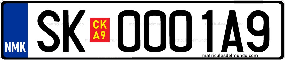 matrícula de Macedonia del Norte para residente extranjero con letras B9