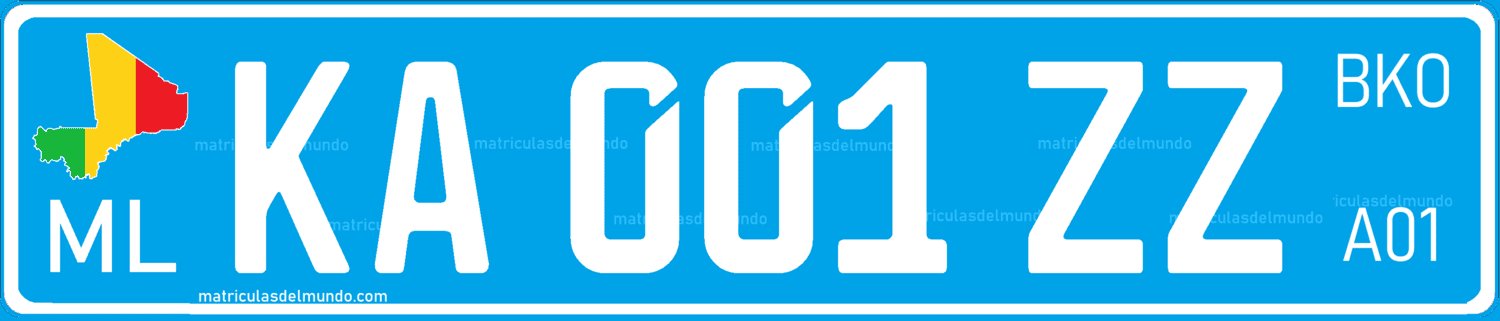 Matrícula de coche especial de Mali para vehículo oficial