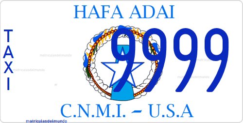 Northern Mariana Islands taxi license plate