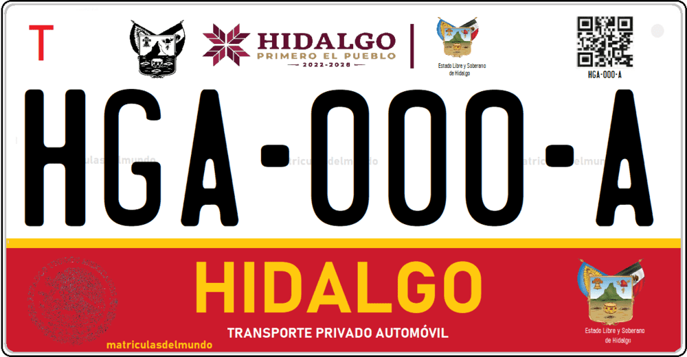 Placa de matrícula de Hidalgo primero el pueblo