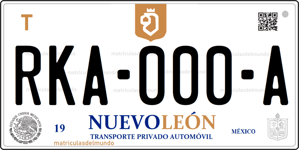 Placa de matrícula de Nuevo León Nuestro Orgullo y compromiso