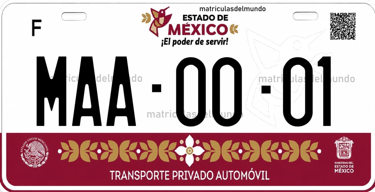 Matrícula del Estado de México 2024 para automóvil privado
