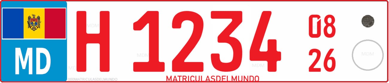 Matrícula roja H de coche para residentes extranjeros en Moldavia