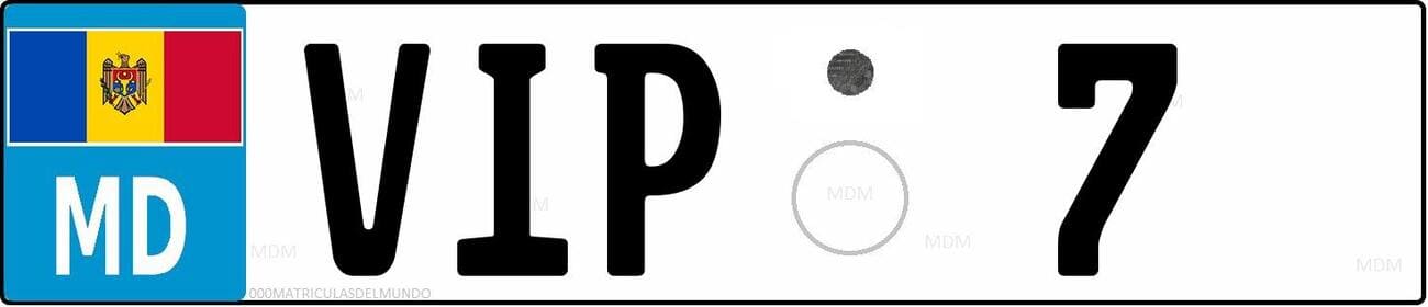 Matrícula personalizada VIP7 de Moldavia