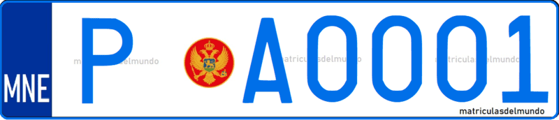 matrícula de coche de Montenegro con letras azules policía