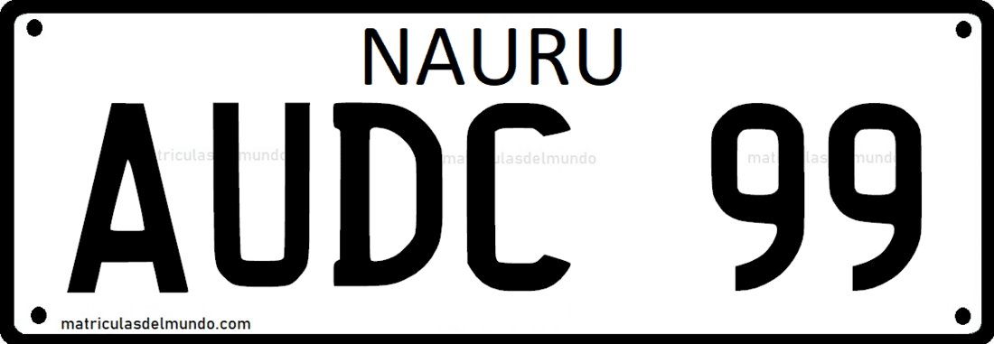 Oceania Nauru car plate from embassy