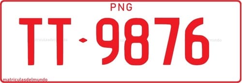 matrícula roja de vehículo de concesionario de papua nueva guinea TT98776