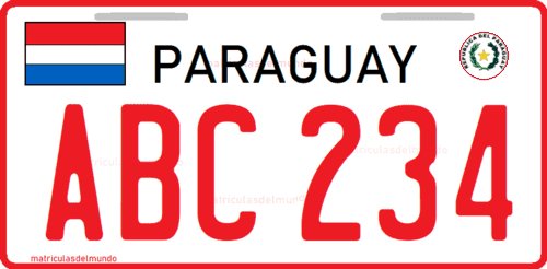 Matrícula del sistema antiguo de Paraguay roja