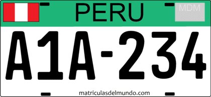 Peru urban bus license plate