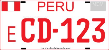 Peru diplomatic corps license plate