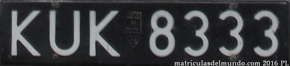 matrícula de coche de Polonia Matricula de Polonia antigua negra KROSNO