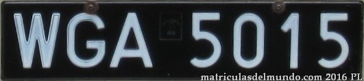 matrícula de coche de Polonia Matricula de Polonia antigua negra TABLICE POSLKA WARSZAWA