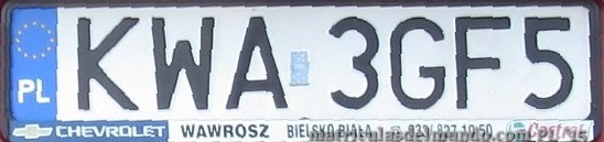 matrícula de coche de Polonia KWA