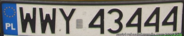 matrícula de coche de Polonia 43444 WWY