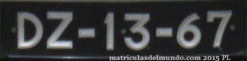 Matricula-chapa de Portugal con las letras DZ 1978