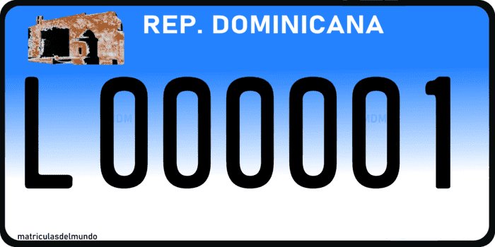 Dominican Republic blue license plate